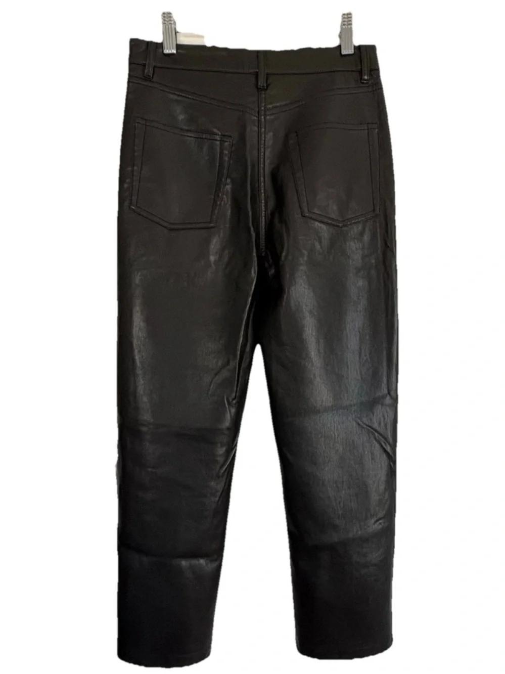 Aritzia Wilfred Black Faux Leather Pants Size 4 Vegan High Waist Cropped